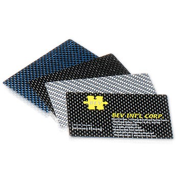 Black 3K woven carbon fiber business card including printing